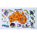 Tea Towel Australia 'Map of Australia & Wildlife' Dishcloth