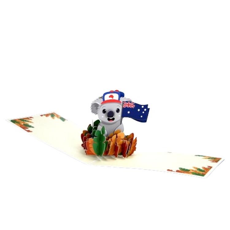 Pop-up Greeting Card 'Australia Day - Koala with Flag'