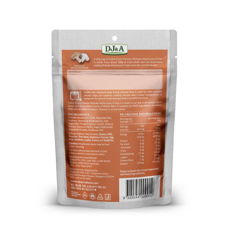 DJ&A Shiitake Mushroom Crisps Gravy Flavour, 65 g