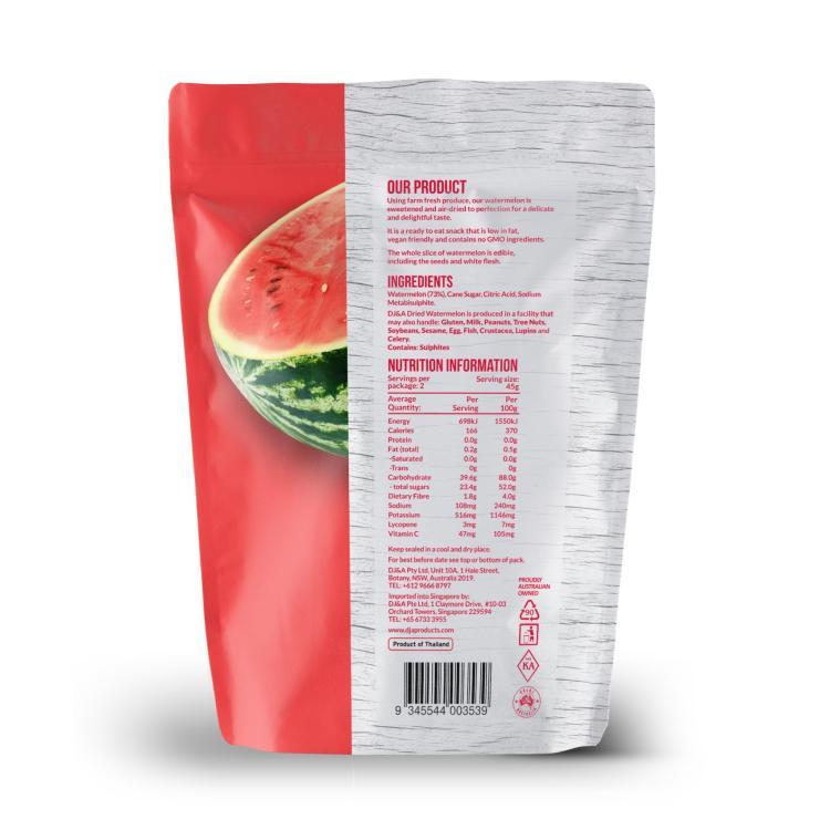 DJ&A Dried Watermelon luftgetrocknete Wassermelone, 90 g